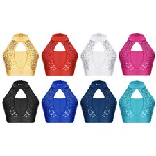 Kids Girls Vest Sport Vests Jazz Crop Top Rumba Tank Tops Dance T-Shirt Street