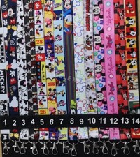 lot cartoon Mickey Minnie Neck Straps Key Chains Lanyard ID Holder