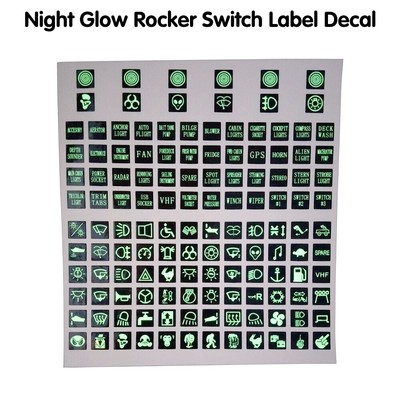 Car Night Glow Rocker Switch Label Sticker Marine Boat Truck Circuit Panel Decal