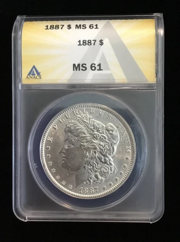 1887 $1 Silver Morgan Dollar MS 61 New ANACS