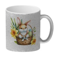 Niedlicher Osterhase Im Osternest Glitzer-Kaffeebecher