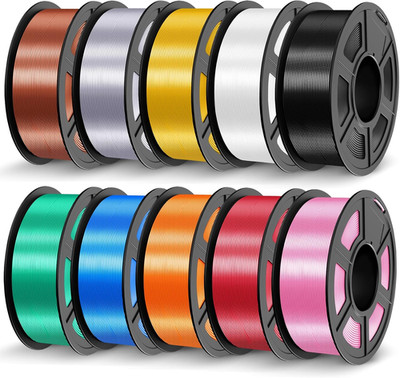 [$20 OFF for 4pcs]TECBEARS Shiny SILK PLA+ Filament 3D Printer PLA 1.75mm 1KG