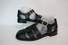 CLARKS "HANA SUN" BLACK LEATHER CONTOUR CUSHION FISHERMAN SANDALS UK 6D RRP £80