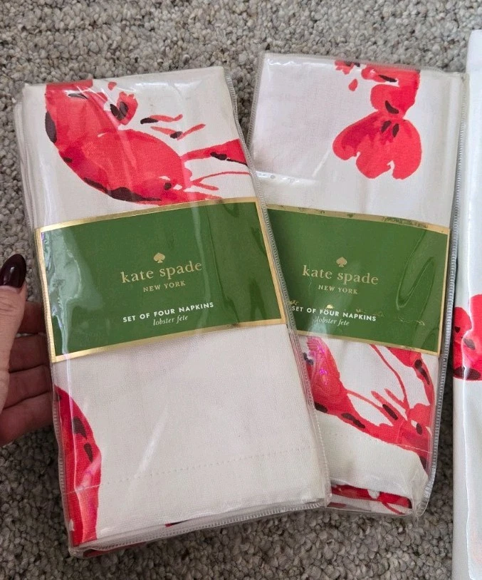 NUEVO EN CAJA KATE SPADE LANGOSTA FIESTA 8 SERVILLETAS Y 8 MANTELES INDIVIDUALES Foto 2 de 4