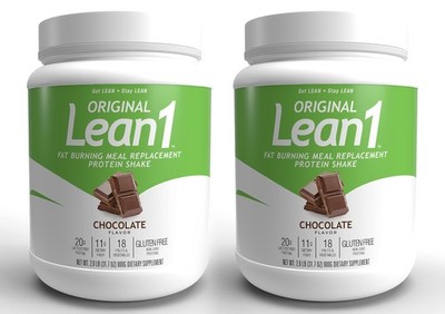 Lean1 Meal Replacement Protein Shake, Chocolate Flavor, 2-PACK of 15 Serving ...