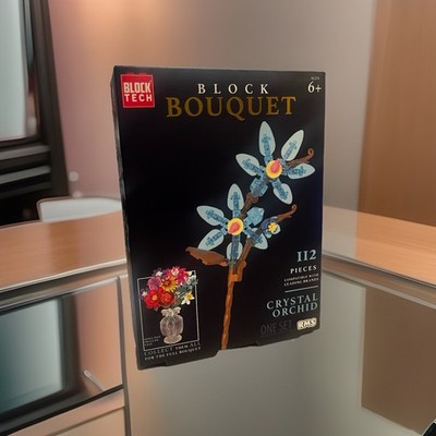 Block Tech Block Bouquet Crystal Orchid Flower Building Set 112 Pieces MIP!