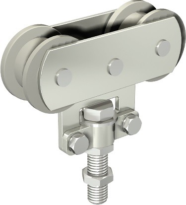 Monture sur chant 75kg 255A pour porte d'atelier ou séparation de pièce
