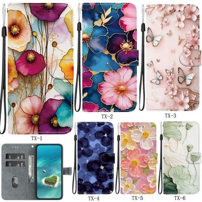 Flip Gemustert HandyHülle Book Kunstleder Wallet Tasche Schutzhülle Case Etui T4