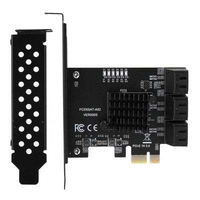 PCIE to 6Port Expansion Card for ASM1166 Master SATA3.0 Hard Disk, 6G ASM1166...