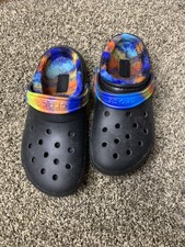 Unisex Crocs Classic fuzzy interior Lined Spray Dye Clogs women s 8/men s 6