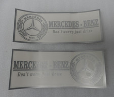 2 X St&uuml;ck Mercedes-Benz Aufkleber Sticker Silber 21,5 X 8,5cm