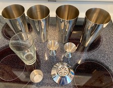 Assorted 9 Piece Stainless Steel Bar Shaker Set