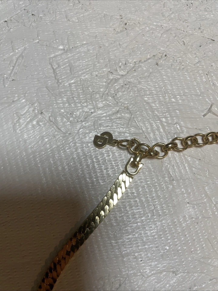 迪奥短项链-黑色珐琅水晶签名复古可调节项链 — 第 4/4 张图片