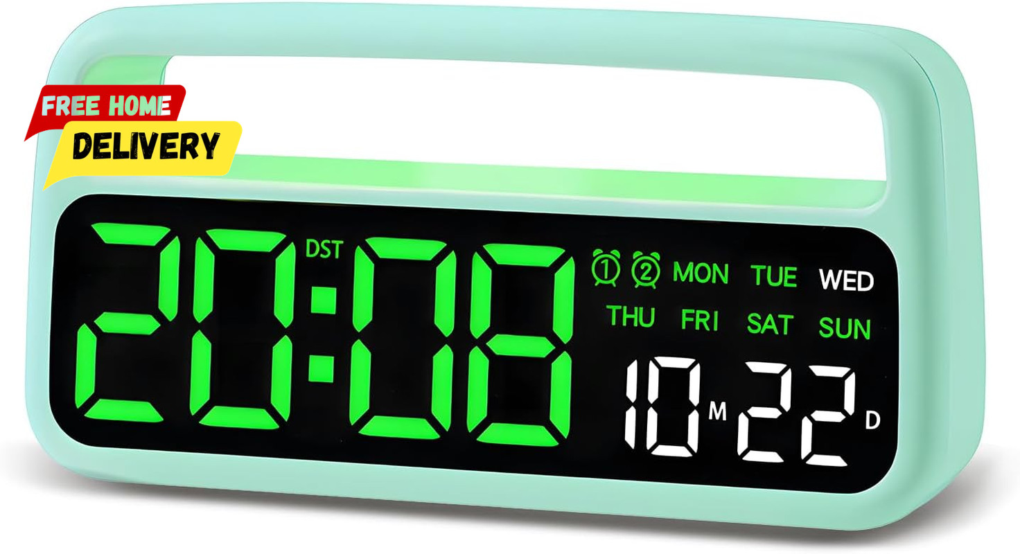 For Bedroom, Plug-in Digital Bedside Clock With Night Light