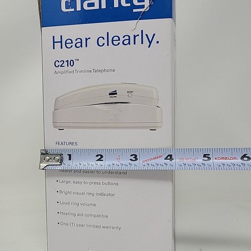 Teléfono Clarity C210 Amplificado 1 Línea Trimline para Discapacidad Auditiva Línea Fija NUEVO - Imagen 9 de 10
