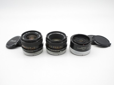2x Canon Lens FD Objektiv 2.8/28mm 1.8/50mm S.C. + Canon Extender FD 2x-A
