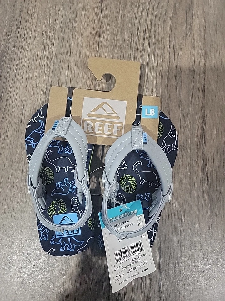 Chanclas Reef Toddler Ahi Dino. Talla 8 azul marino/gris Foto 4 de 4