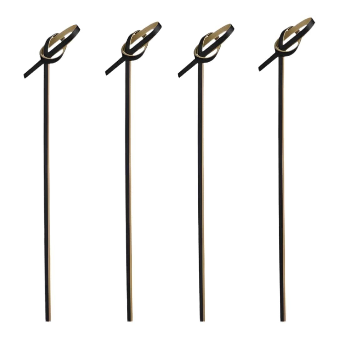Barbecue Skewers Deco Knot Bamboo Black 15 CM 100 Pz - Florida - Aperitif