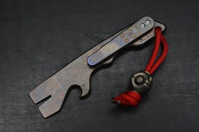 NEW ATTN 2 DETAIL MK1 Anodized Ti Pry Bar #2 w/ CKF CH Bronze Bead Re Playge