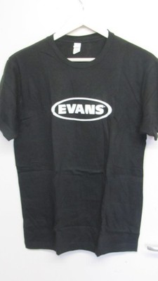 Evans Drum Heads T-Shirt, Schwarz, Neu, 100% Baumwolle, Medium Size, EVP29M, Tultex