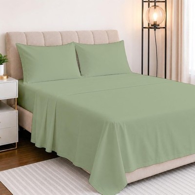 4 Piece Queen Extra Deep Pocket Sheet Set, 100% Egyptian Cotton, Soft and
