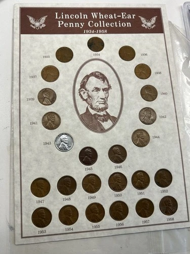 Lincoln Wheat Penny Cents Collection 1934-1958 Set, Abraham Lincoln Biography