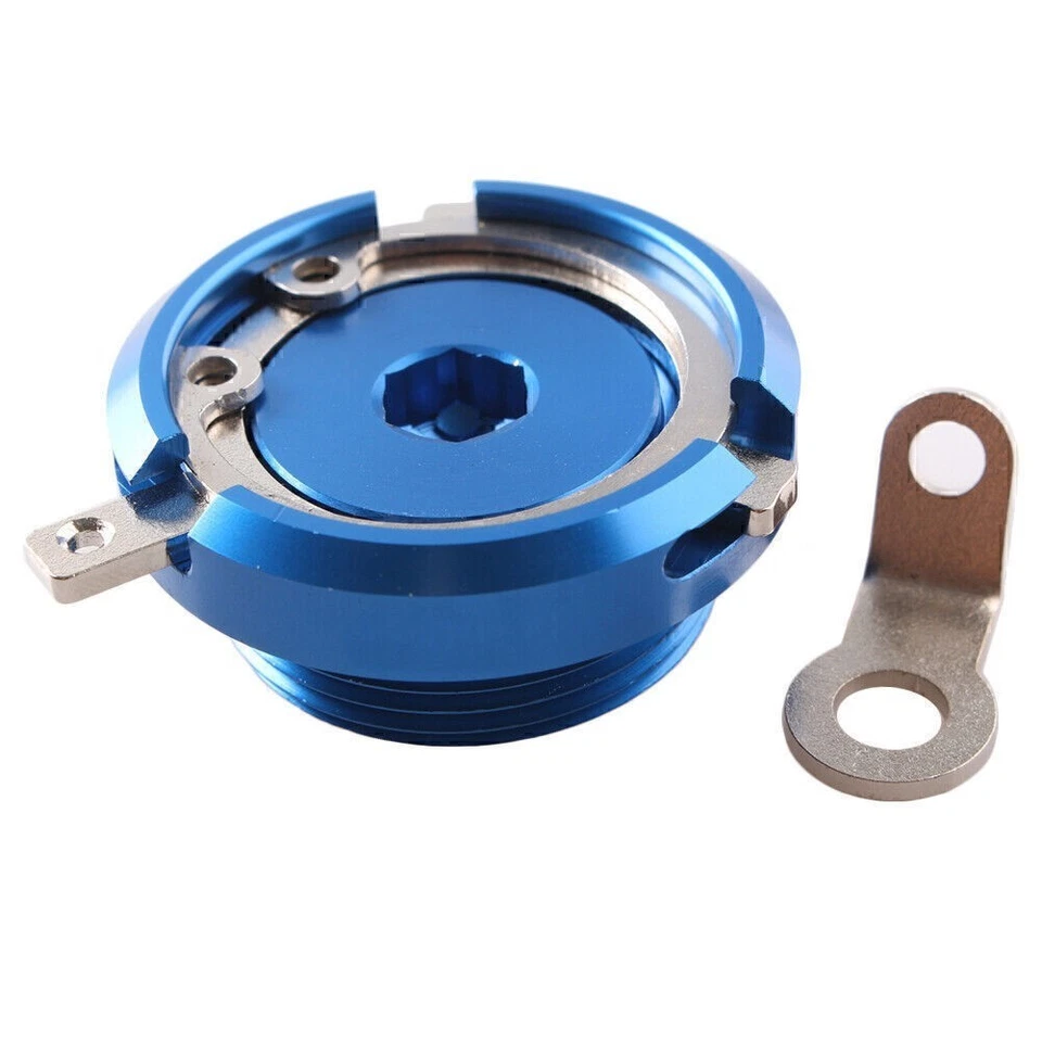 Juego de tapas de llenado de aceite para Kawasaki KLR650 2008-2012 y VN900 Classic 2006-2011 azul Foto 2 de 4