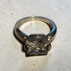 Vintage Seta Sterling Silver 3 Carat Emerald Cut CZ Diamond Ring — photo 2