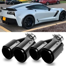 2.53 Inlet 4 Outlet Carbon Fiber Exhaust Tip Stainless For Chevy Corvette C8