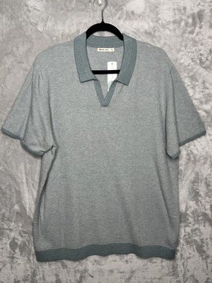 Marine Layer Sweater Mens XL Green Johnny Collar Short Sleeve New Preppy Casual