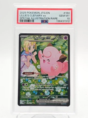 LILLIES CLEFAIRY EX 2025 POKEMON JOURNEY TOGETHER 184/159 SIR PSA 10 Q3963-5