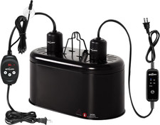 Dual Reptile Light Fixture with Dimming Thermostat and Timer, Deep Dome Lamp Fix