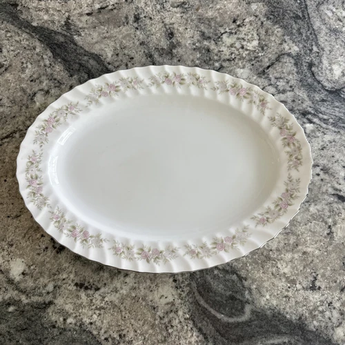Dansico Teahouse Rose Vintage Fine China 14" Oval Serving Platter Japan