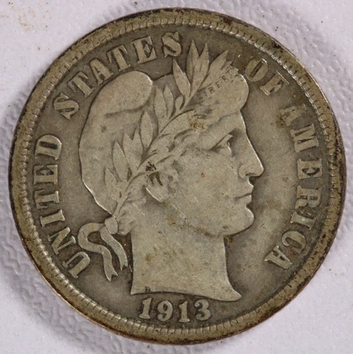 1913 Barber Dime - VF