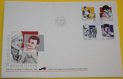 FDC Kinder-Überlebensrevolution. Zimbabwe, Harare. ESST am 11.2.1987 (12.463)
