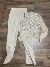 Women  s High-Rise Beige Trousers - Chic Neutral Dress Pants