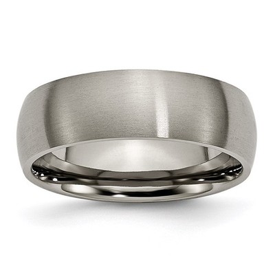 Chisel Unisex Band Titanium Brushed 2 mm Domed Silver Tone Engravable, 7 mm