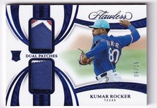 2025 Flawless KUMAR ROCKER Rookie Dual Patches Sapphire 6/15 - Rangers