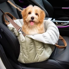 ClevaHome Small Dog Car Seat & Travel Carrier & Pet Bed, Non-Slip Booster Sea...