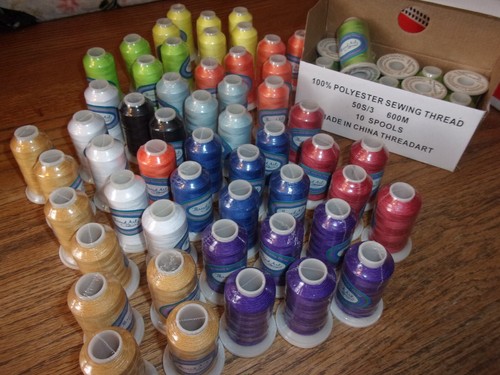 Thread Arts 100% Polyester Sewing Thread Spools Lot of 63 New Assorted Colors - Picture 2 of 3