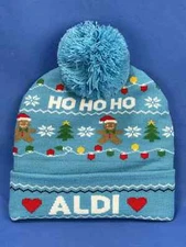 ALDI Gear - Christmas Holiday Gingerbread Beanie Hat - Blue - 2024 - Unisex