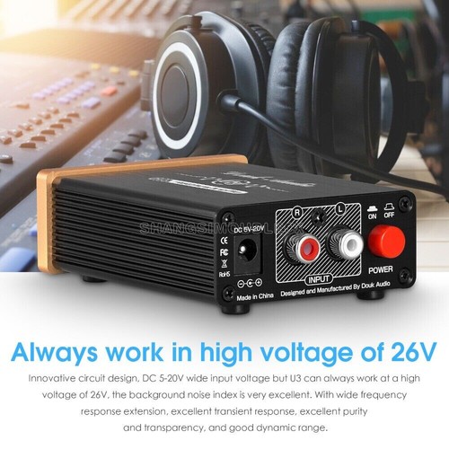 Gold Mini Class A Headphone Amplifier Hi-Fi Desktop Home Stereo Headset Amp - 第 4/7 張圖片