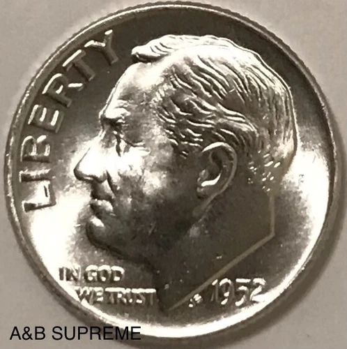 1952 D Roosevelt Dime Gem Bu Uncirculated 90% Silver