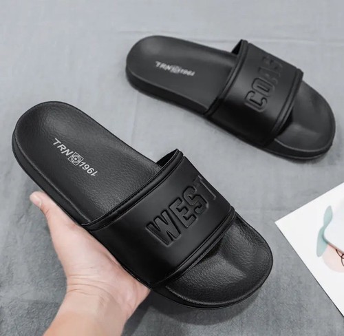 Summer Men Outdoor Slippers Letter Clogs Flip Flops Casual Rubber Slipper size13 - Picture 3 of 4