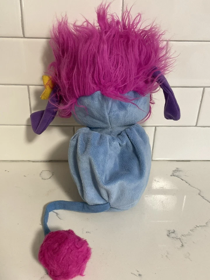 Popples Lulu 10" Talking Peluche Azul y Amarillo Rosa Hair Spin Master ¡Lindo! Foto 4 de 4