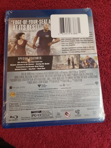 San Andreas Blu-ray + DVD 2015 SEALED NEW - Picture 2 of 2