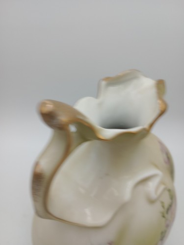 Nippon Japanese Pitcher/Ewer Porcelain Hand Painted Pink Flowers Ex Cond READ - Picture 7 of 14
