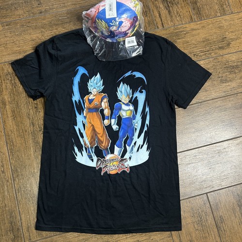 Dragon Ball Fighter Z Goku Vegeta Super Saiyan Graphic Black T-Shirt and Cap - Picture 2 of 6