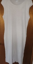 Ady P Women’s Sleeveless Lightweight Sweater Dress 1X Midi Beige Office
