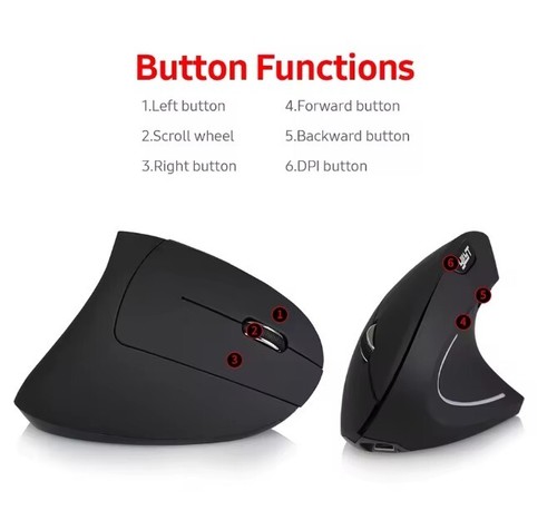 ZELOTES F-26C Desktop Upright Mouse Ergonomic 3200DPI 2.4G Bluetooth-Compatible - Picture 5 of 7